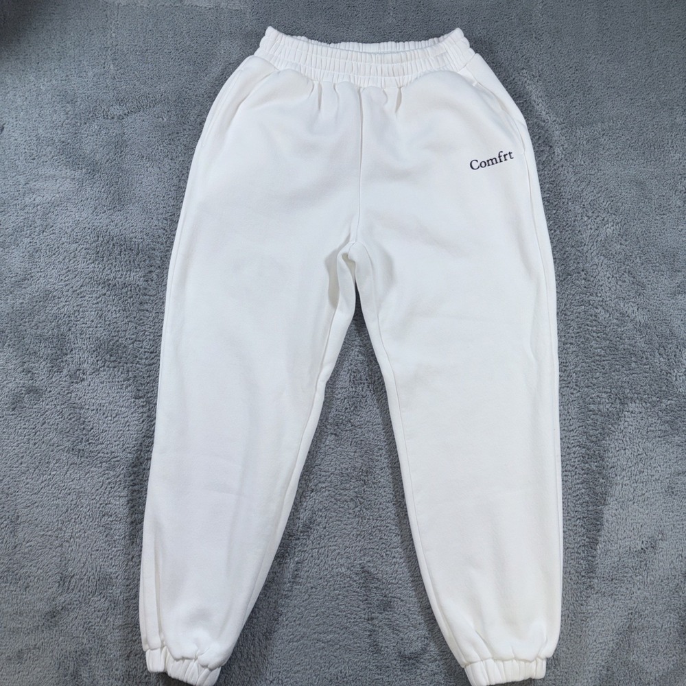 Comfrt Cloud Sweatpants Snow White Unisex Adult Medium Logo Comfort Heavyweight